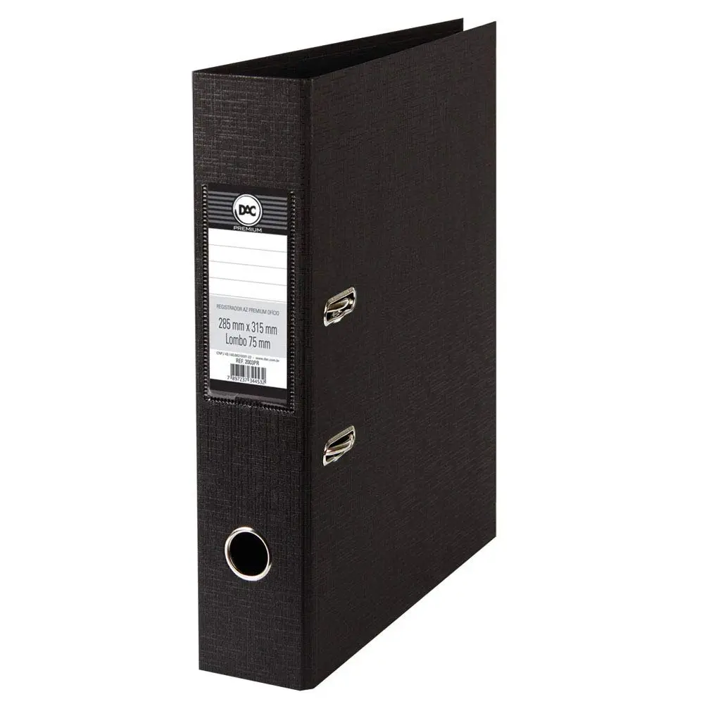 DAC - Registradora AZ A4 Premiun Lombo 75mm Preto
