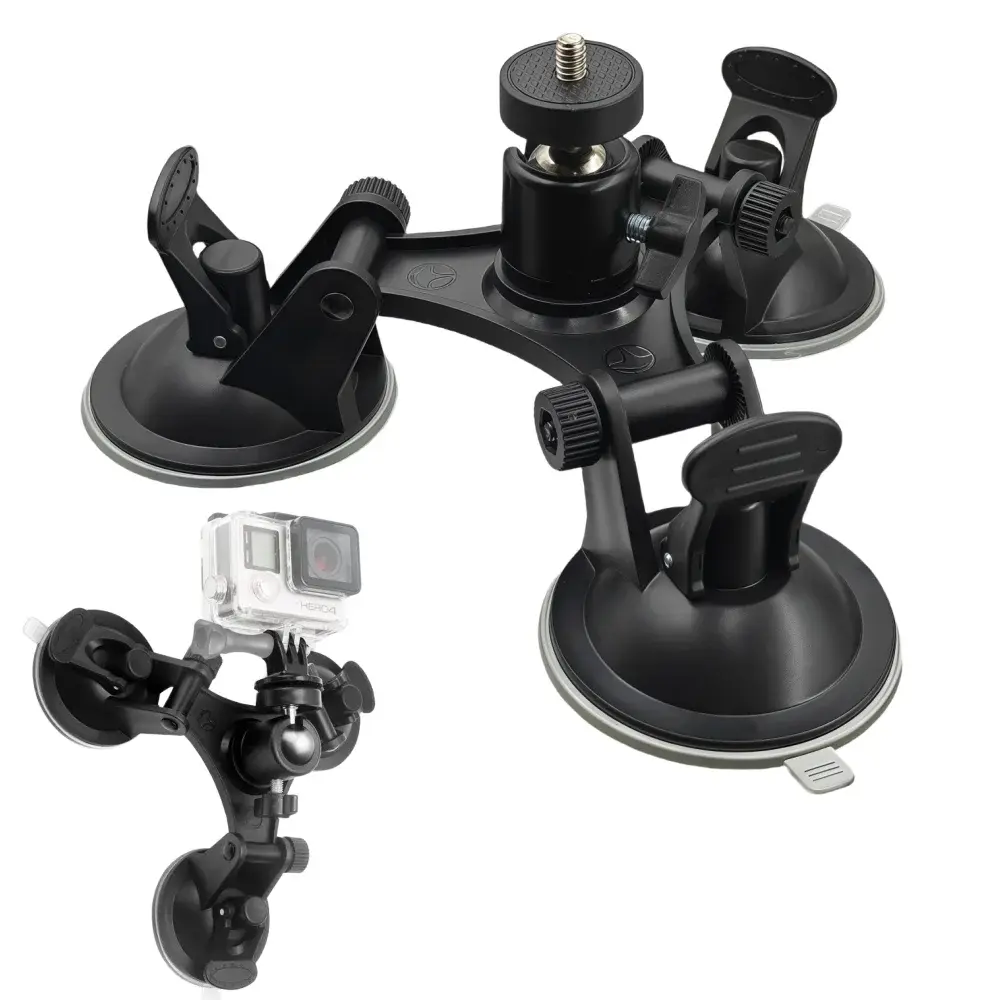 Tri-ângulo ventosa de carro suporte de vidro tripé montagem para insta360 x5 x4 x3 dji ação 5 pro 4 3 hero 12 11 10 acessórios da câmera