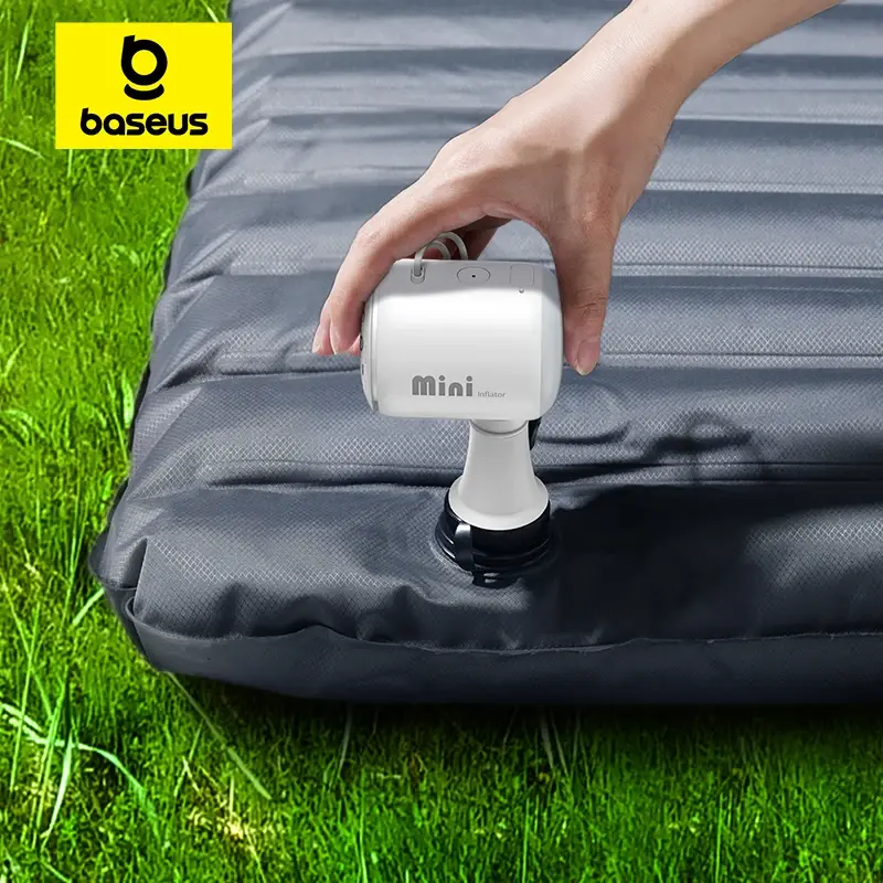 Baseus bomba de ar sem fio compressor de ar acampamento inflável desinflar camas esteiras anel de natação mini portátil ao ar livre bomba inflator - 1