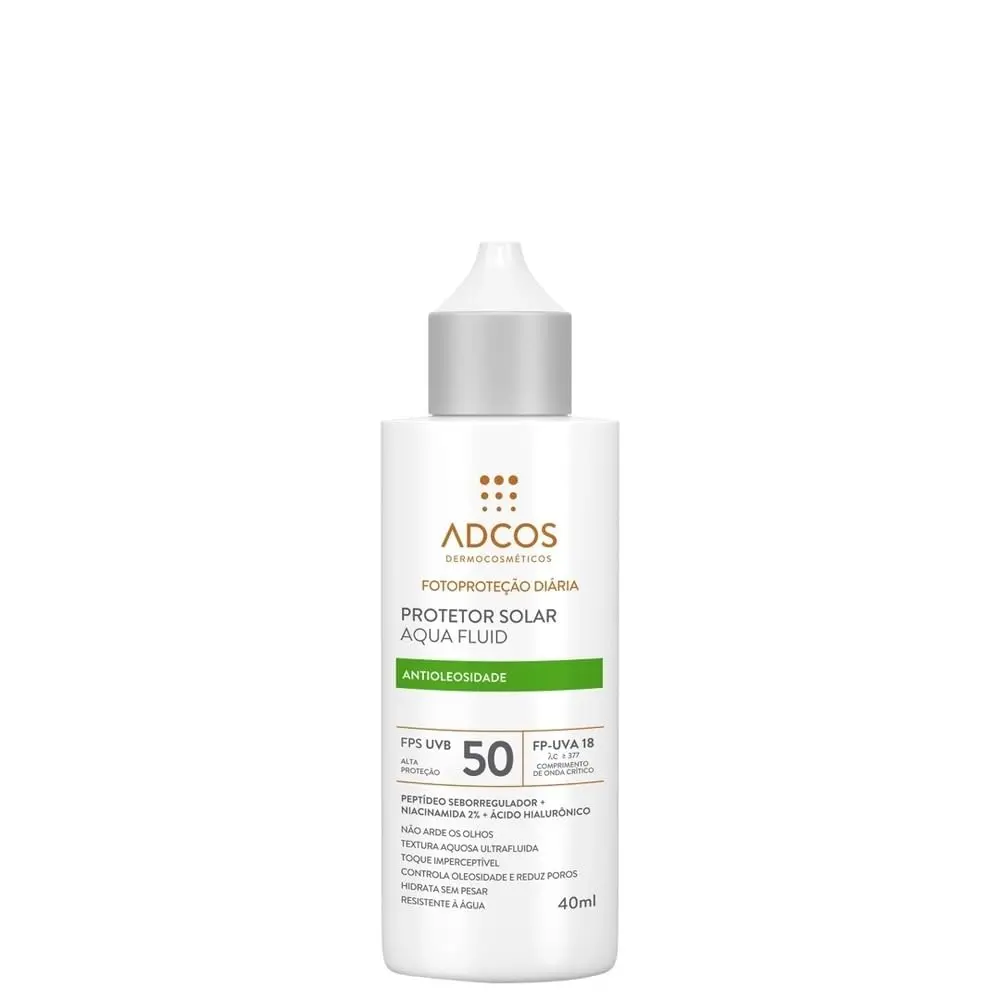 ADCOS, Protetor Solar Facial Adcos Aqua Fluid FPS50 Incolor 40ml