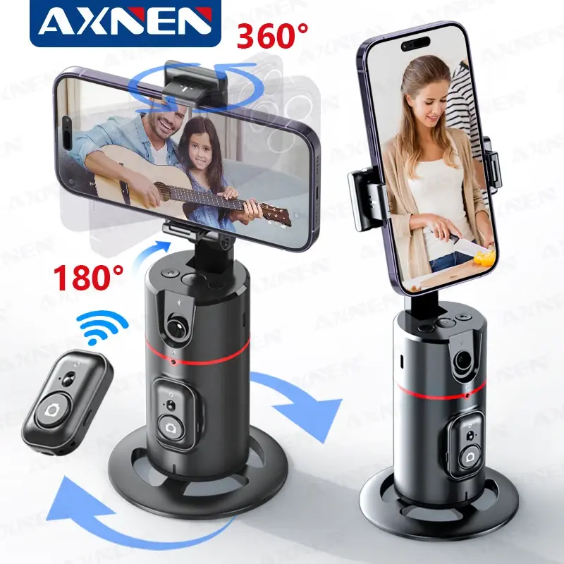 AXNEN P02 360 Rotação Follow-up Gimbal Estabilizador Monopé Desktop Rastreamento Gimbal com Controle Remoto para Telefone Fotografia ao vivo - 1