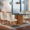 Sala de Jantar Mesa Olímpia 120CM MDF Canto Copo com 4 Cadeiras Carol Moderna - Bege - 1