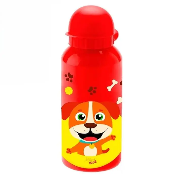 Garrafa Infantil de Inox, 400ml, Vermelho Dog | Com Bico, Design Divertido para Crianças - 1