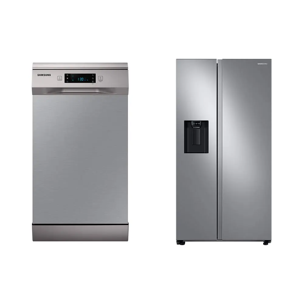 Samsung Combo Lava-louças 10 Serviços 127V + Geladeira Side by Side RS60 Inox 127V 628L