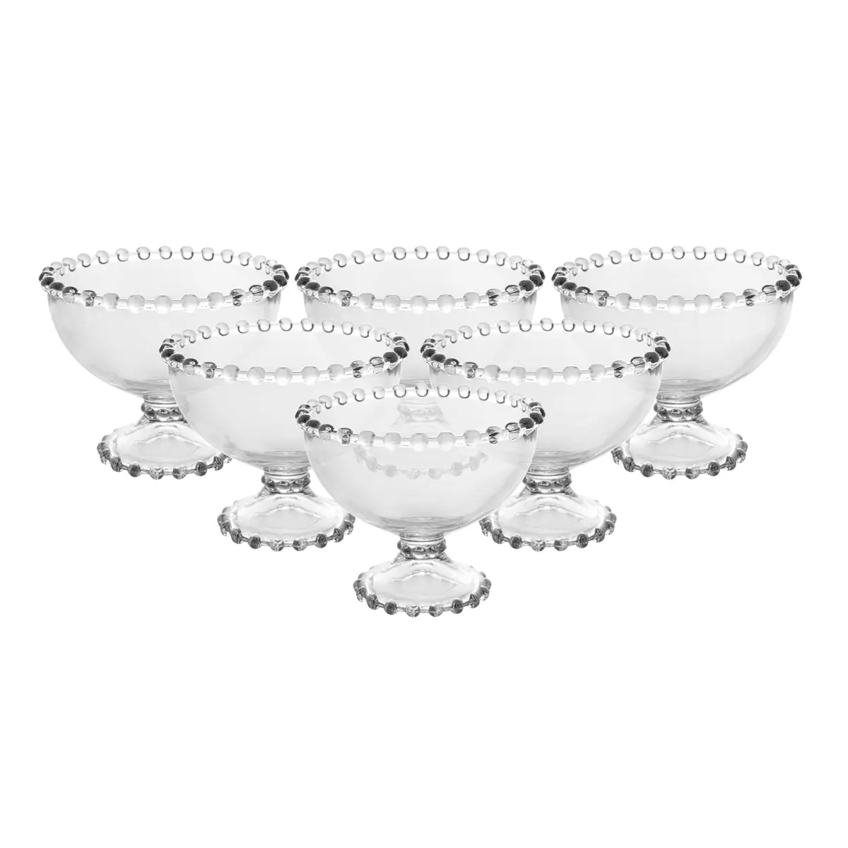 WOLFF - Conjunto 6 Taças de Sobremesa de Cristal Ecológico Pearl 11cm x 9cm