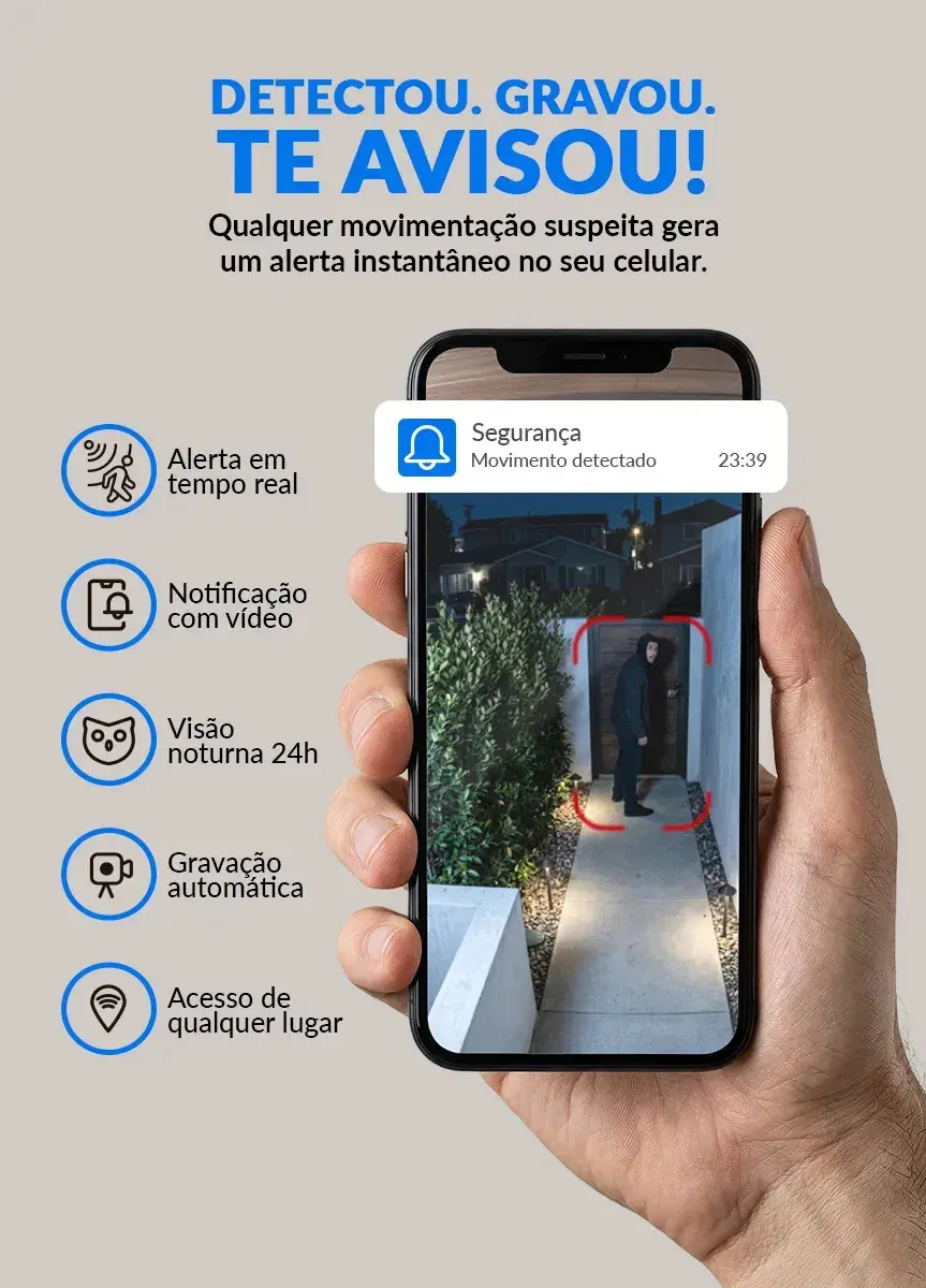 Câmera Lâmpada IP Wi-Fi Raytechno Full HD 1080p com Visão Noturna e Sensor de Movimento thumbnail 4