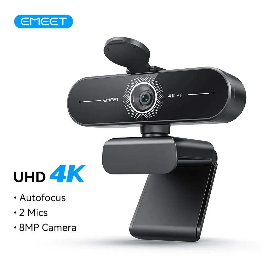 Webcam EMEET 4K/1080P para PC/Computador PDAF Câmera de vídeo com foco automático com microfones duplos Câmera Web funciona para zoom/equipos - 1