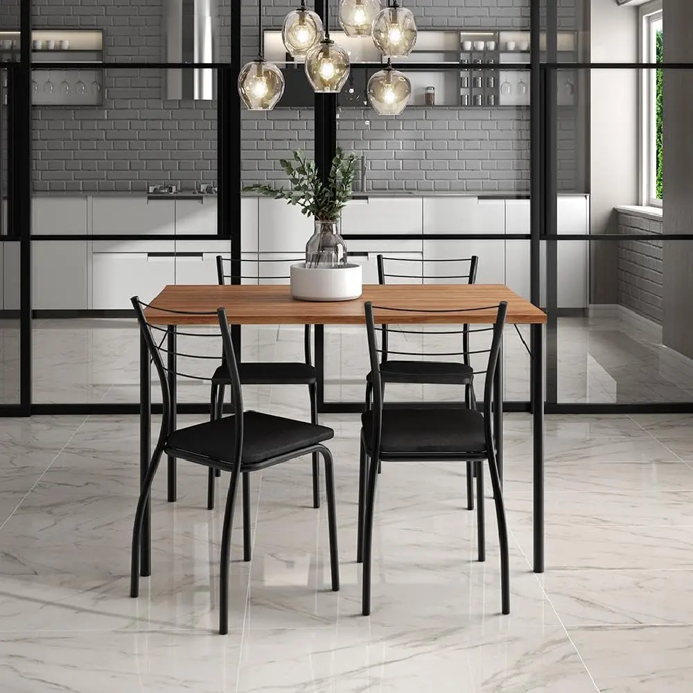 Conjunto Sala de Jantar 4 Cadeiras Valência Carraro Freijó - 1