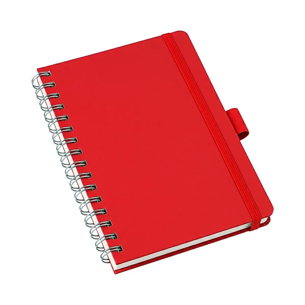 Caderno Sem Pauta Wire-o A5 Caderneta 80 Folhas 14x21 Capa Dura com Elástico Vermelho - 1