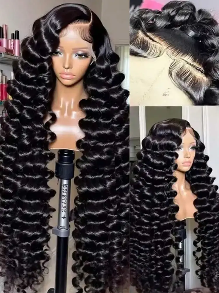 40 42 Polegada perucas frontais de onda profunda solta 250% 13x4 13x6 hd perucas frontais do laço para as mulheres remy solto perucas de cabelo humano encaracolado profundo