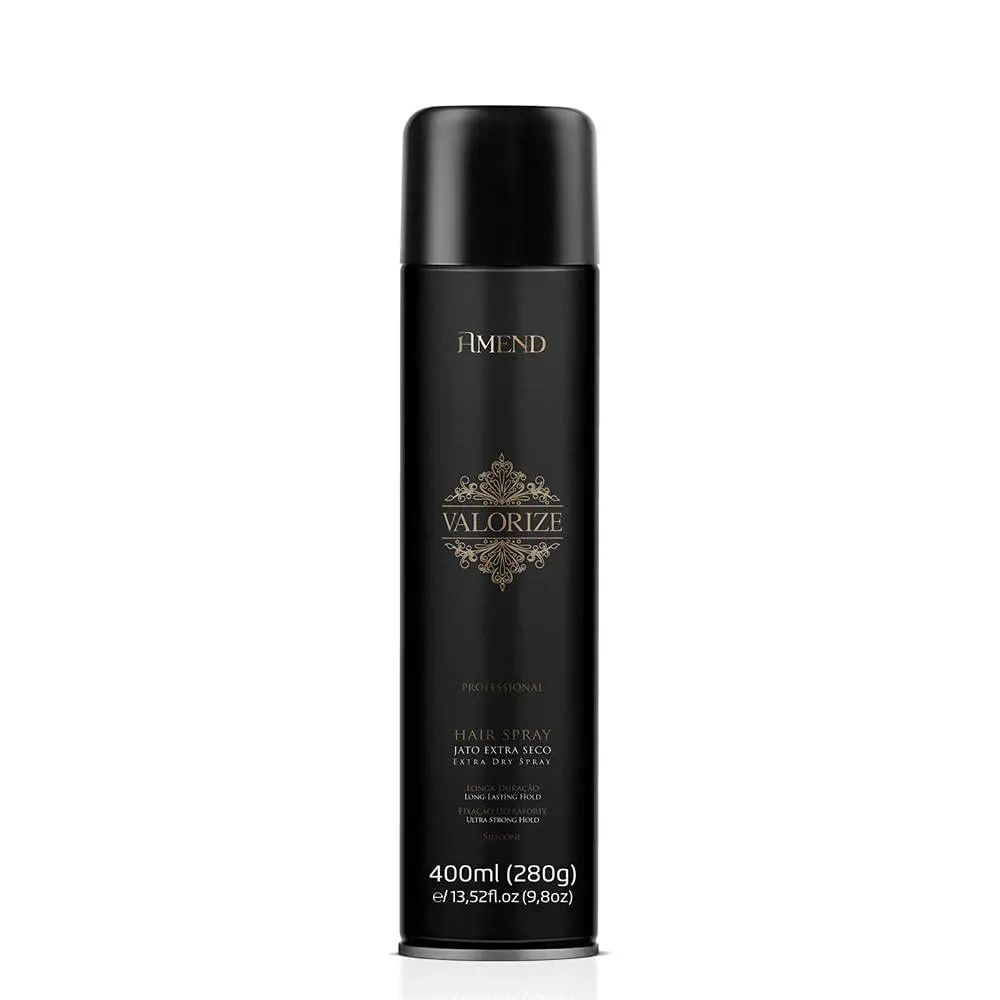 Hair Spray de Fixação Ultra Forte com Silicone 400ml | Amend Valorize | Fixação ultraforte de longa duração sem pesar e resistente à umidade. - 1