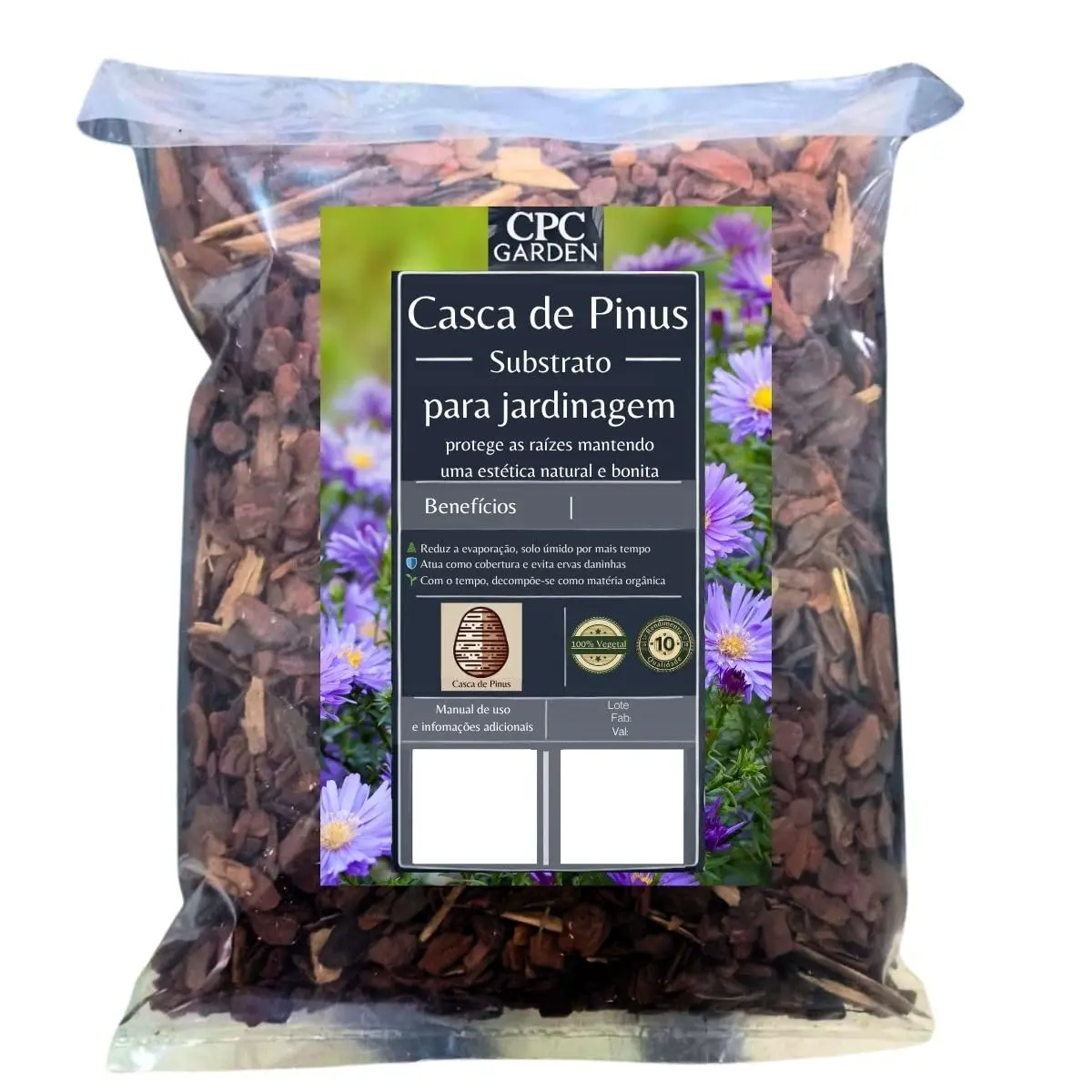 Casca de Pinus Para Jardinagem CPC Garden (10 Litros)