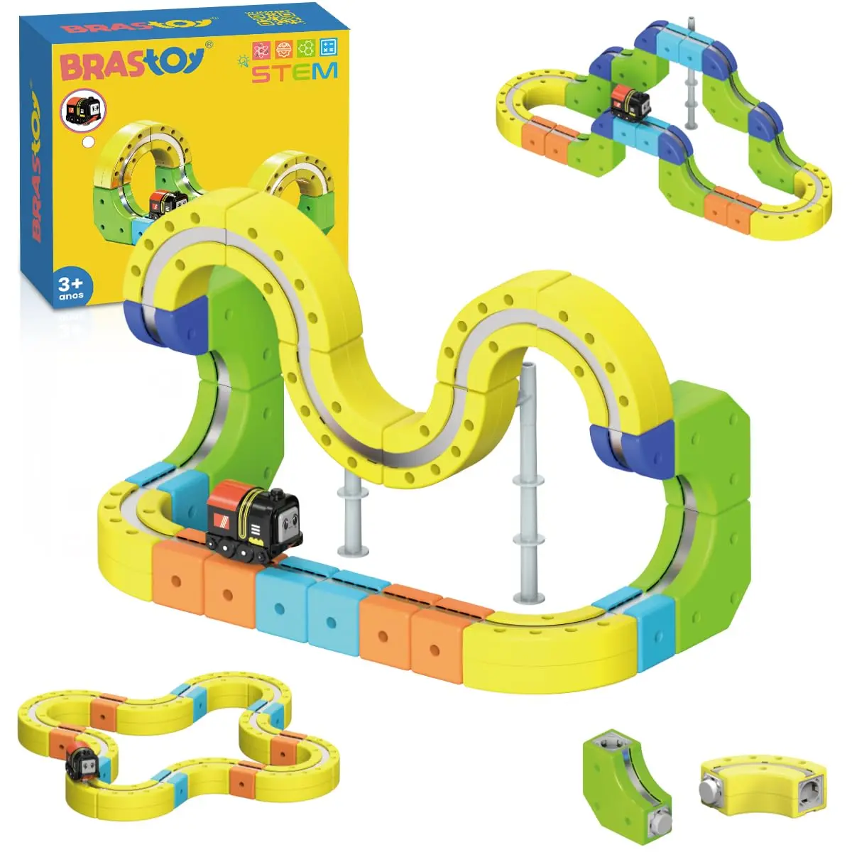 Brastoy Blocos de Montar Magnéticos Construção STEM Brinquedo Infantil Educativo (62 Peças) - 1