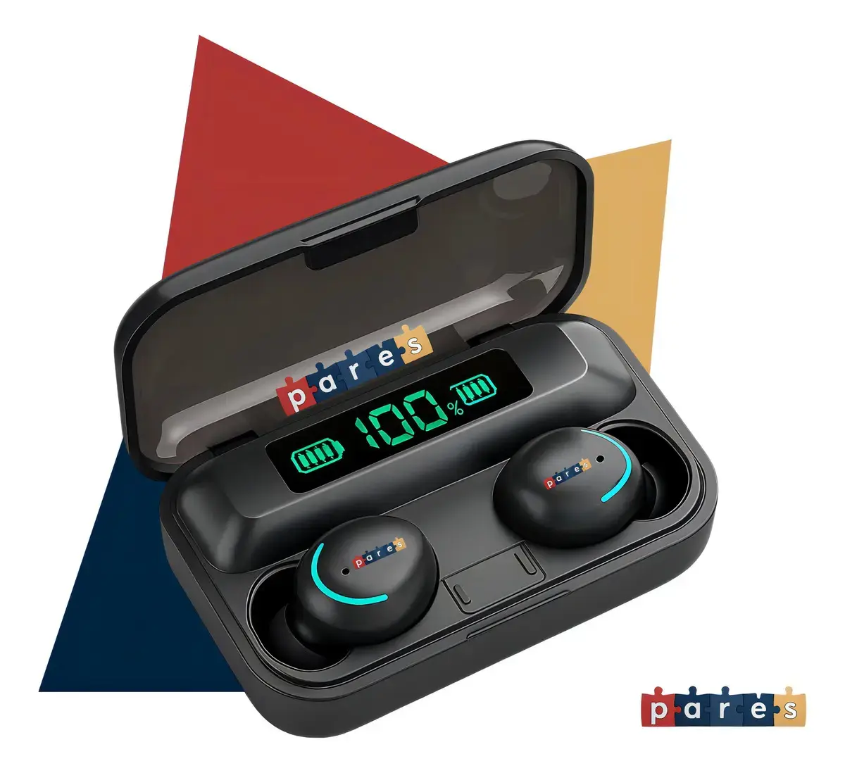 Fone de Ouvido Pares F-9 Bluetooth, In-ear Sem Fio com Powerbank e Som Imersivo
