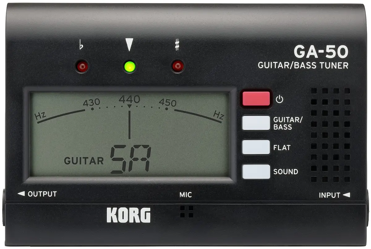 Korg Sintonizador de guitarra/baixo GA-50 com função de backup de memória e desligamento automático
