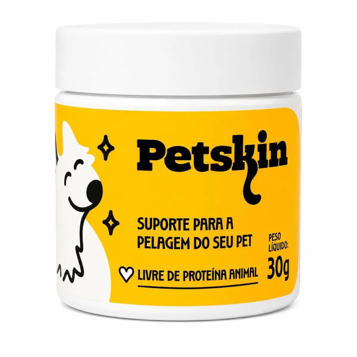 Suplemento Vitamínico Petskin Natural em Pó para Cães e Gatos Suporte para Pele Pelagem e Auxílio na Dermatite e Leishmaniose Alta Solubilidade e Fácil Aceitação - 1