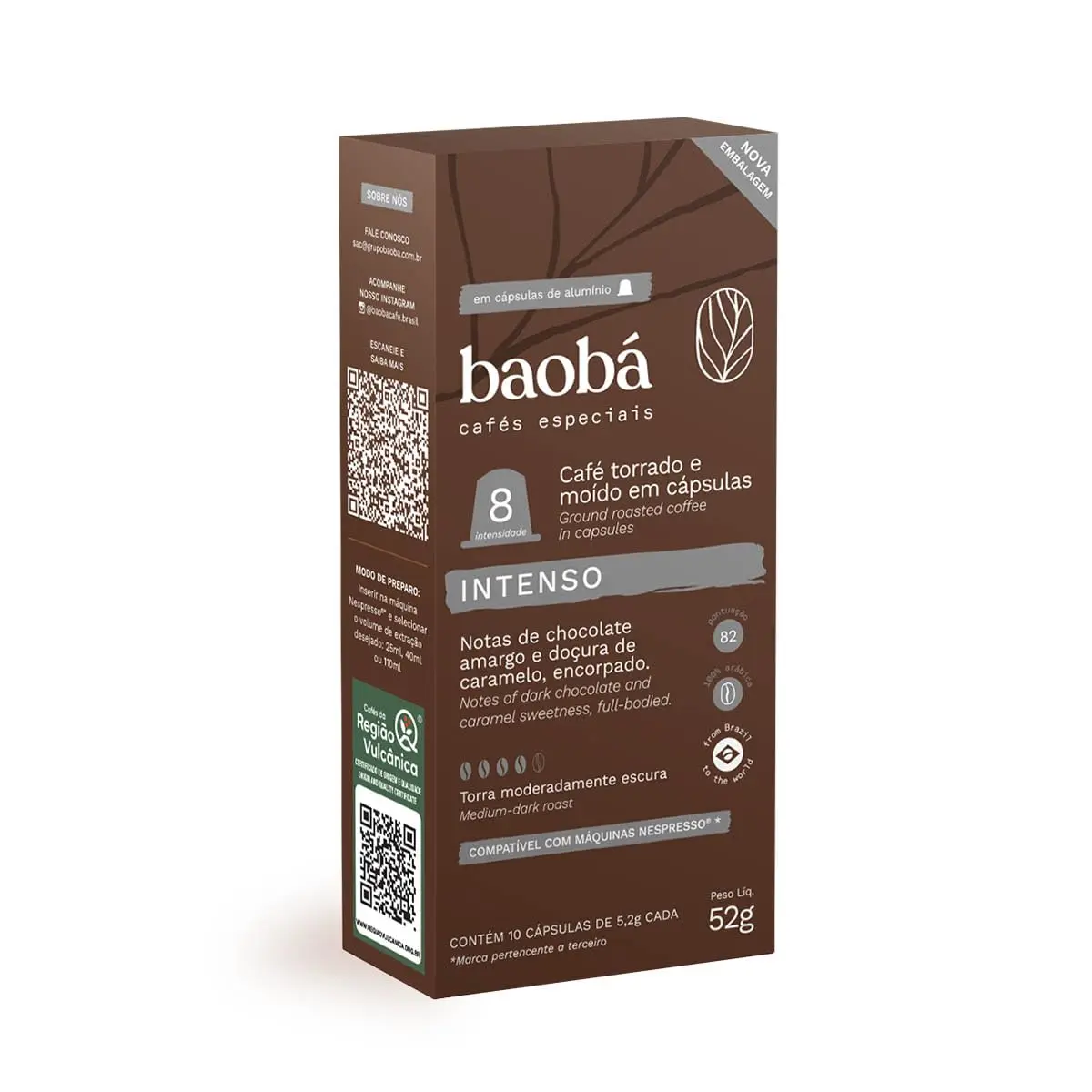 Cápsula de Café Baobá Café, Especial Intenso, 10 Cápsulas