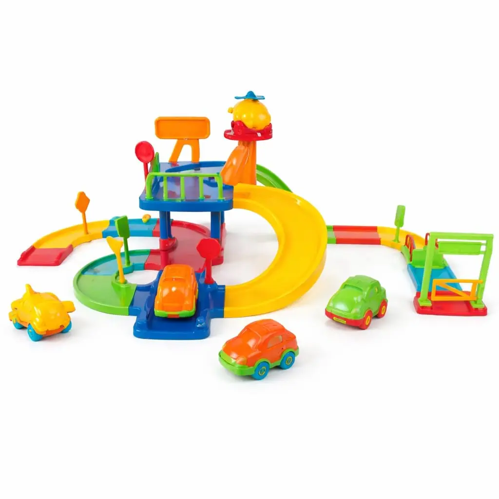 Pista de Carrinhos Infantil Colorida com Rampas Curvas e Acessórios 3+ anos - 1