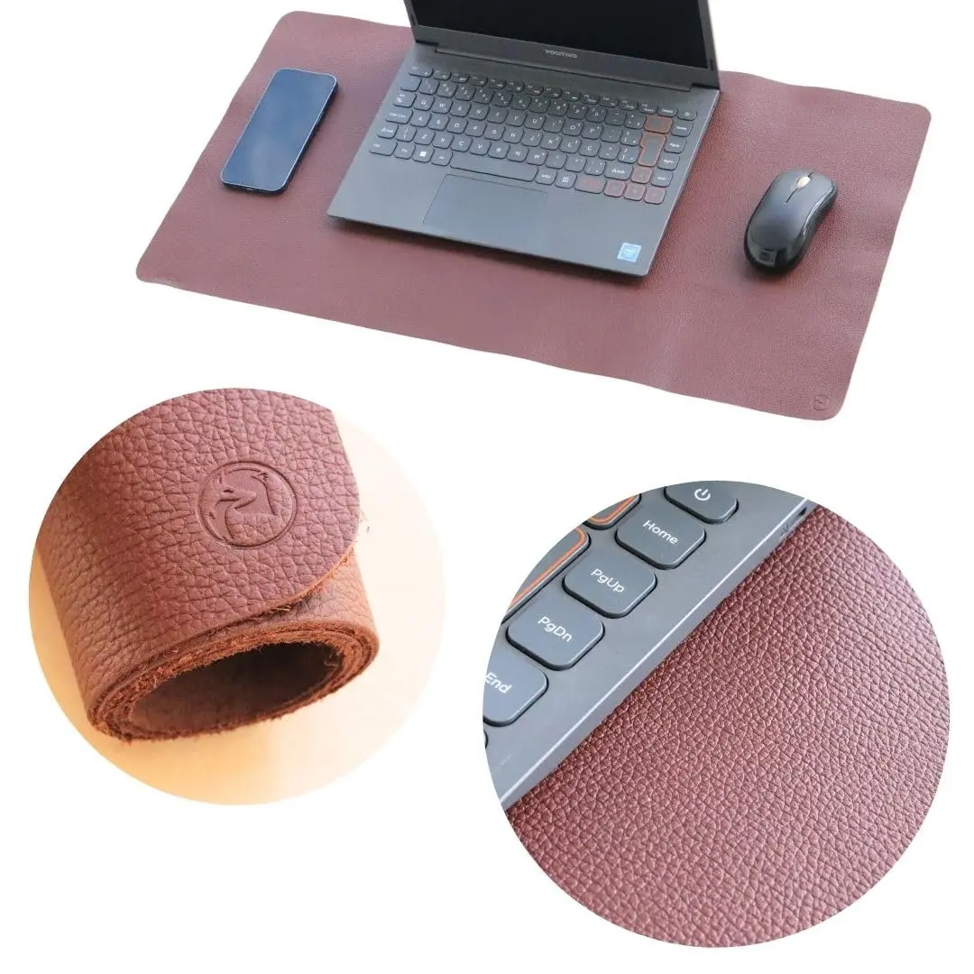 Mouse Pad Grande Desk Pad Desk Mat Mousepad Couro Legítimo (Havana)