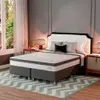 Cama Box com Colchão Queen Sigma Molas Snsacadas (22x158x198) - Branco e Cinza - 1