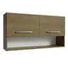 Armário Aéreo Cozinha 105cm 2 Portas 1 Nicho Rustic Emilly Madesa - Marrom - 1