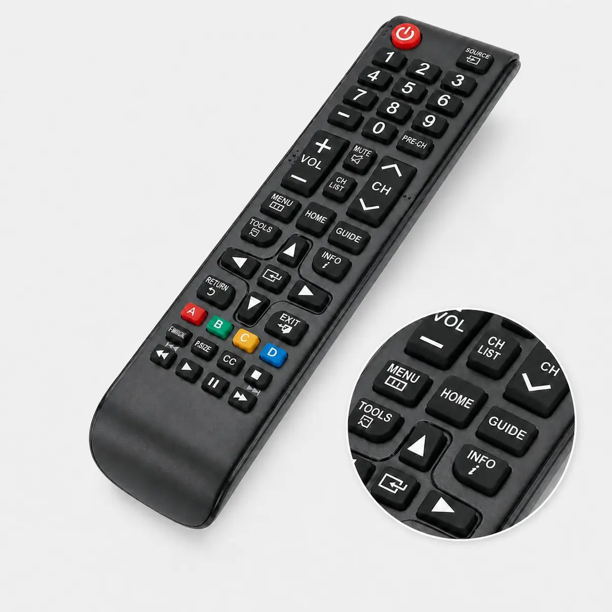 Controle Compatível Samsung TV Remoto - Todas Televisão Smart Universal | Substituição Prática para Todos os Televisores LED LCD HDTV 4K, Teclas De Atalho Smart Hub (BN59) Pronto para Uso
