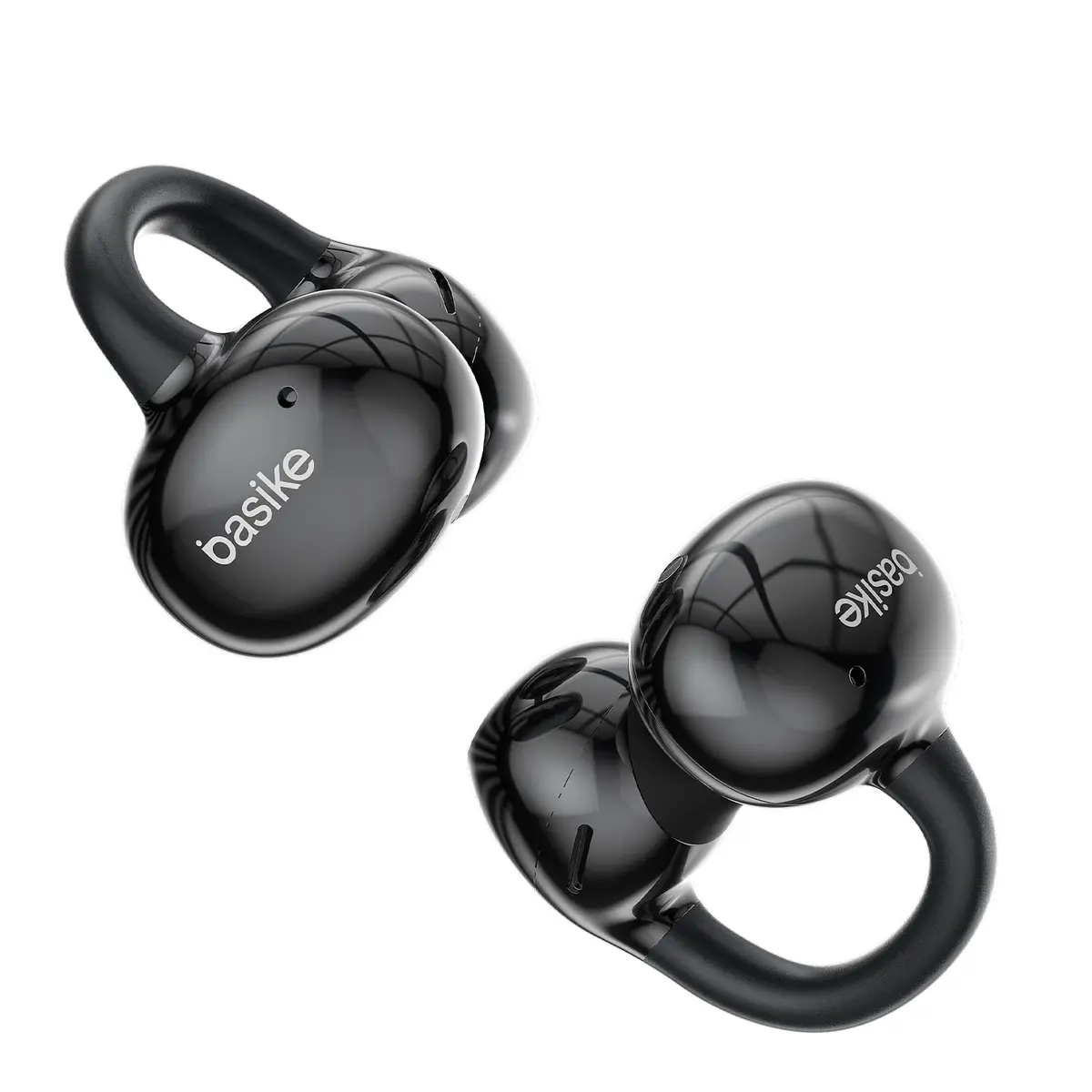 Fone de Ouvido Bluetooth Clip-on, Basike Ba-T20, Condução Óssea (Preto) | Sem Fio Open Ear-Clip, Certificação Hi-Res, ENC para Chamadas, IPX6, Bateria de Longa Duração e Conexão Multiponto - 1