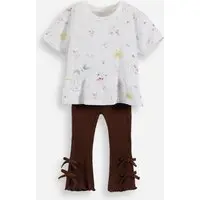 conjunto infantil floral com laços colorido