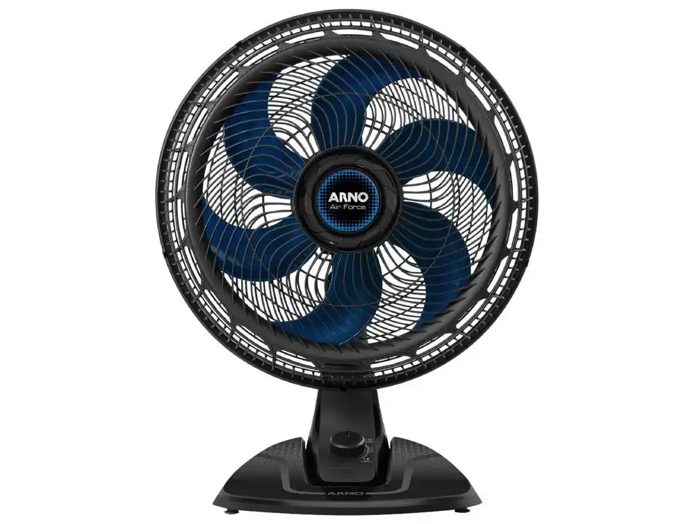 Ventilador de Mesa Arno Air Force VA46 40cm 6 Pás 3 Velocidades Preto e Azul Escuro 2720018896 - 110V