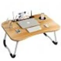 Mesa Dobrável p/ Notebook c/ Suporte p/ Tablet e Copo Cores Sortidas - 1