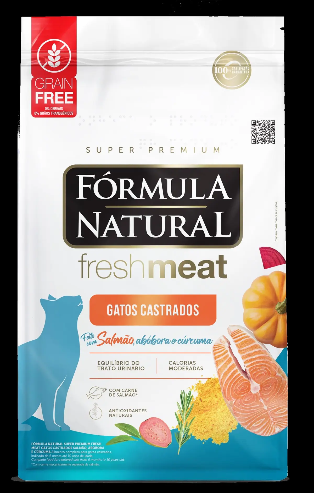 Fresh Meat Ração Para Gatos Gato Castrado Sabor Salmão, Abóbora e Cúrcuma 10,1kg - 1