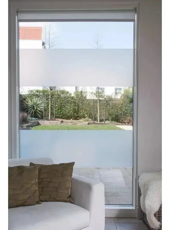 Adesivo Jateado Box Banheiro, Janela, Vidro 3m X 50cm Cor Transparente thumbnail 8