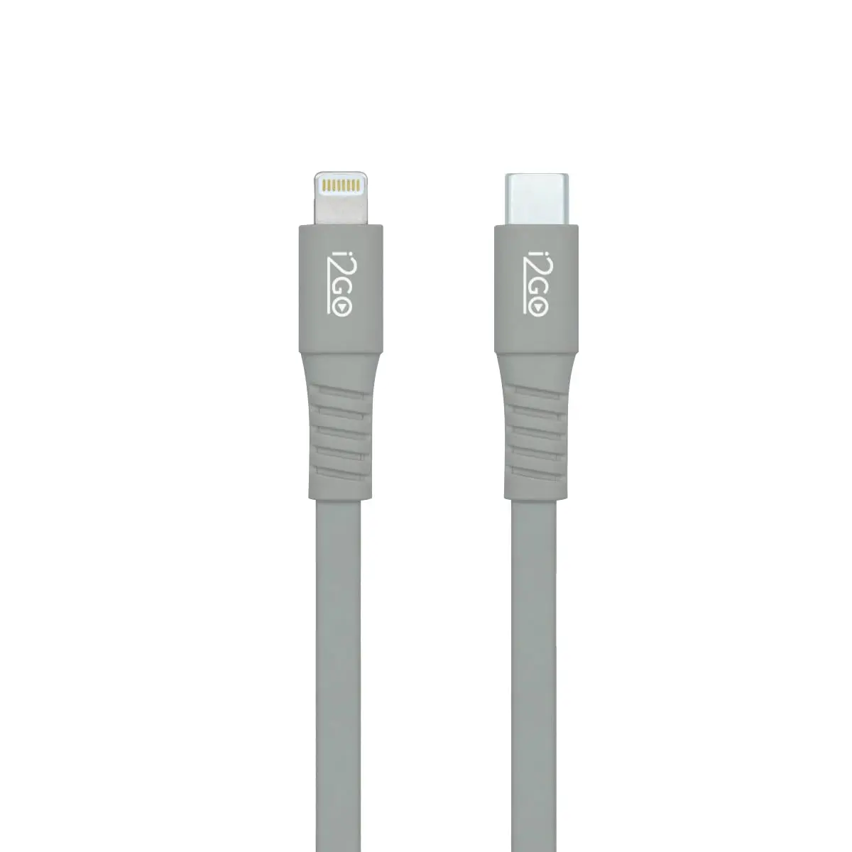 Cabo Lightning + USB-C 1,2M 3A Cinza - i2GO - 1