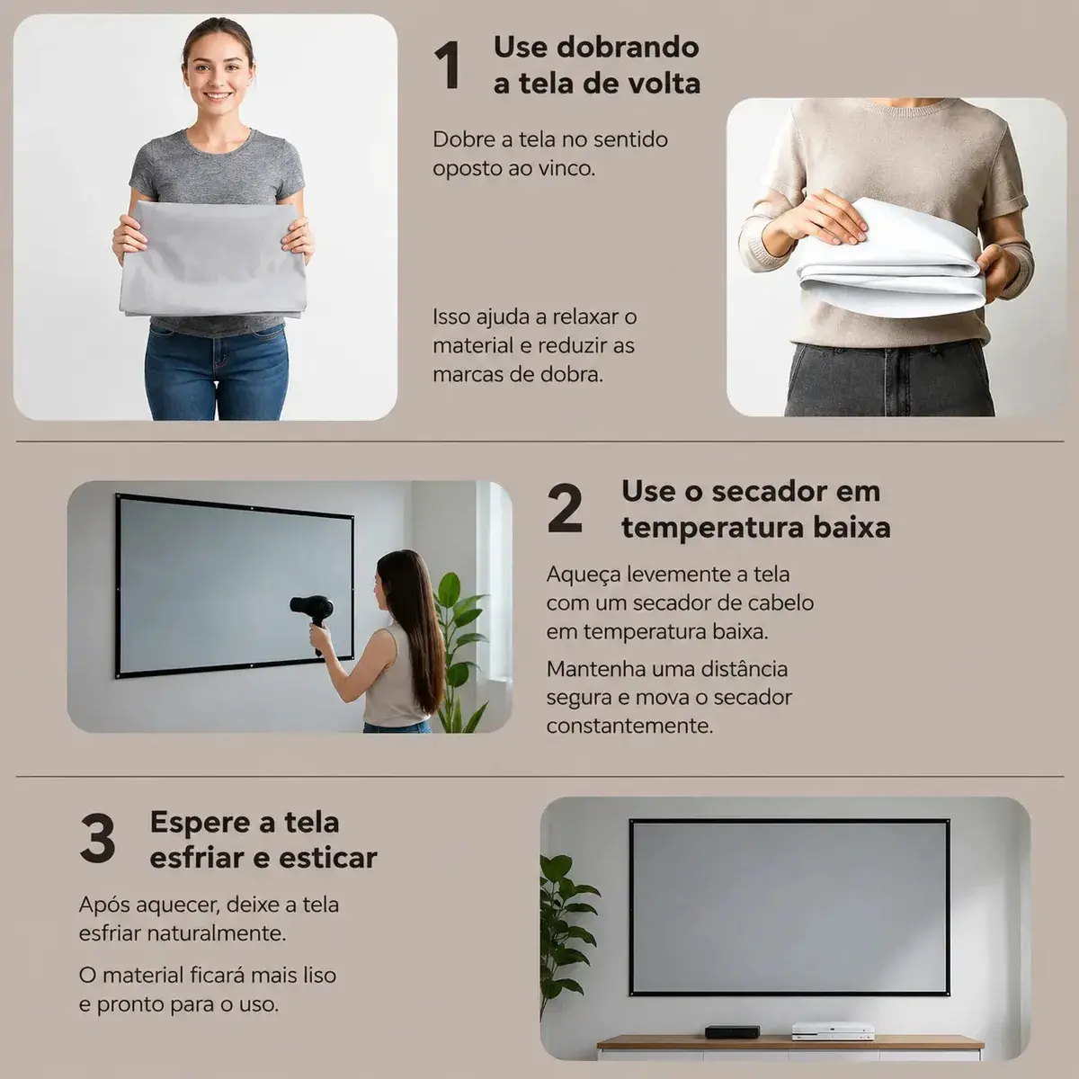 Tela Para Projetor 100 Polegadas Lagostini Branca Sem Bordas Dobrável Full Hd 4k Cinema Em Casa Datashow Projeção Interna Externa thumbnail 6