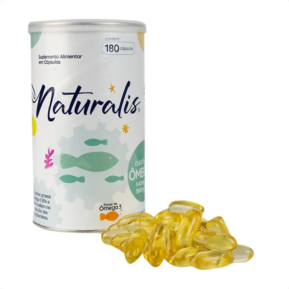 Óleo de Peixe Omega-3 Tradicional Naturalis 180 Cápsulas