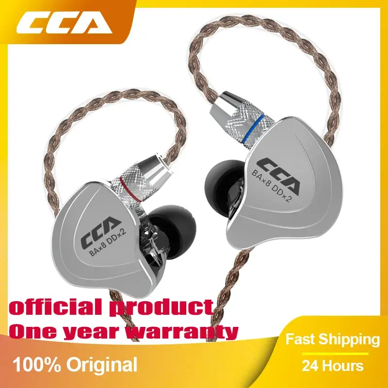 Cca c10 fones de ouvido 4ba + 1dd tecnologia híbrida alta fidelidade no ouvido música dj gamer esporte fone de ouvido com cancelamento de ruído ativo monitor - 1