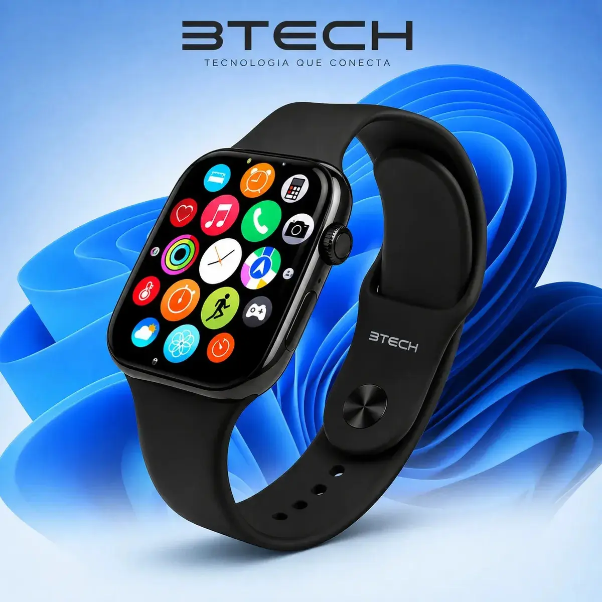 Smartwatch S10 Série 10 Relógio Digital Masculino Feminino Resistente A Agua Caixa Preta Com 2 Pulseiras Smartwatch Completo Compatível Android E Ios Monitor Atividades 3 Tech Preto Liso - 1