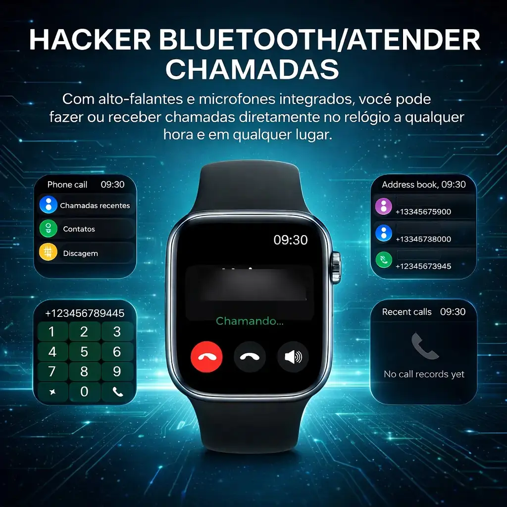 Smartwatch S10 Série 10 Relógio Digital Masculino Feminino Resistente A Agua Caixa Preta Com 2 Pulseiras Smartwatch Completo Compatível Android E Ios Monitor Atividades 3 Tech Preto Liso thumbnail 6