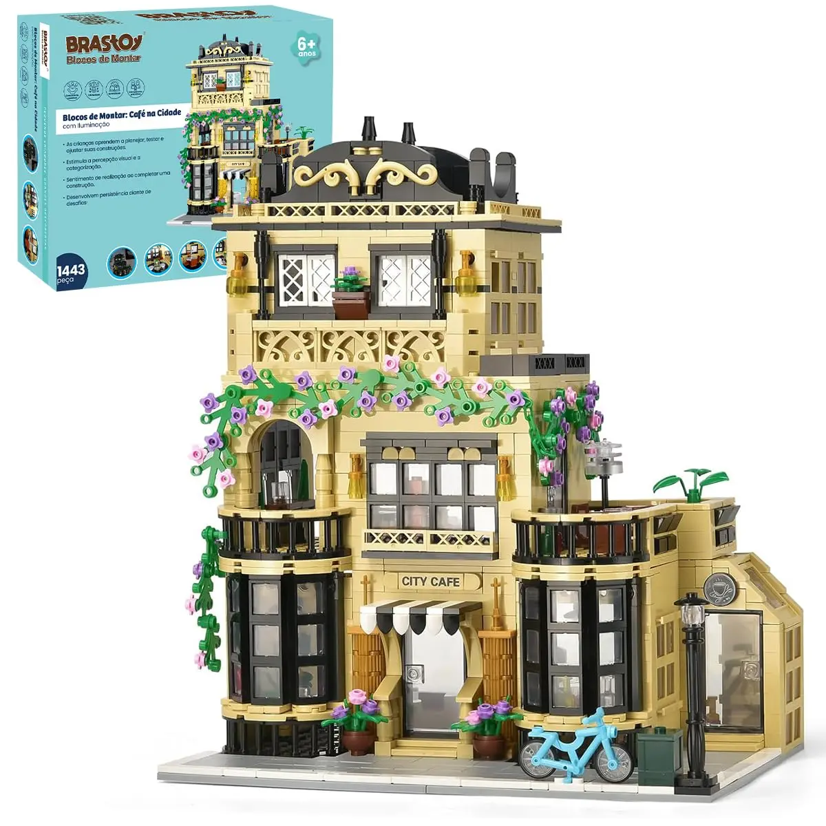Blocos de Montar Construção STEM Brinquedos Arquitetura Edifício DIY (1443 Peças) - 1