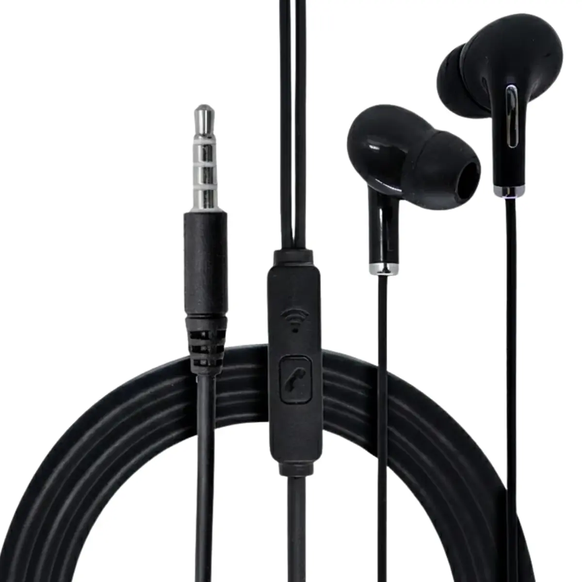 Fone de Ouvido P2 Earbud - Som Intra-Auricular com Microfone Integrado. Compatível com Celulares, Tablets, Notebooks, PCs e Dispositivos de Áudio P2 - Preto 6G - 1