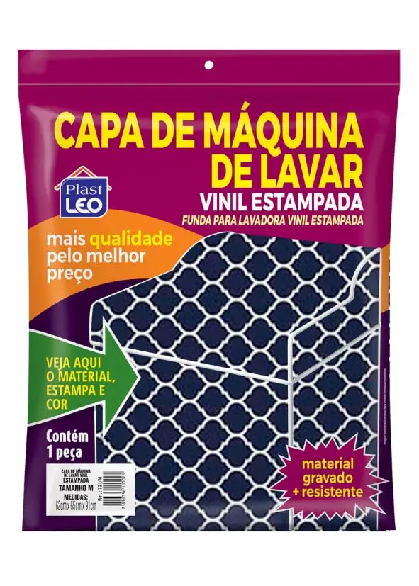 Plast Leo Capa para Máquina Vinil Estampada - Tam. M - Estampas Sortidas (Ref.:721-M)