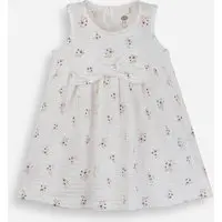 vestido midi infantil com laço floral off white
