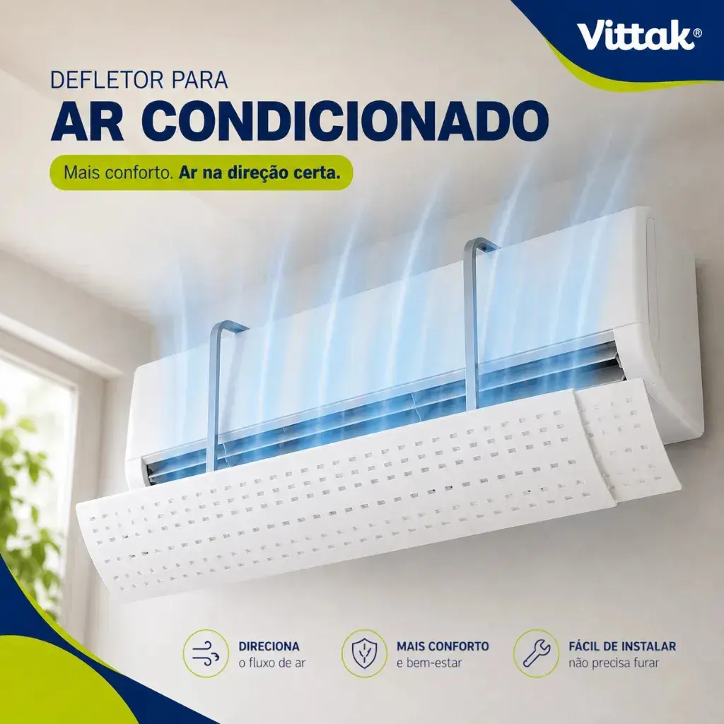 Vittak Defletor Ar Condicionado Split Universal 7 A 30mil Btus Ajustável 61 A 113cm - 1