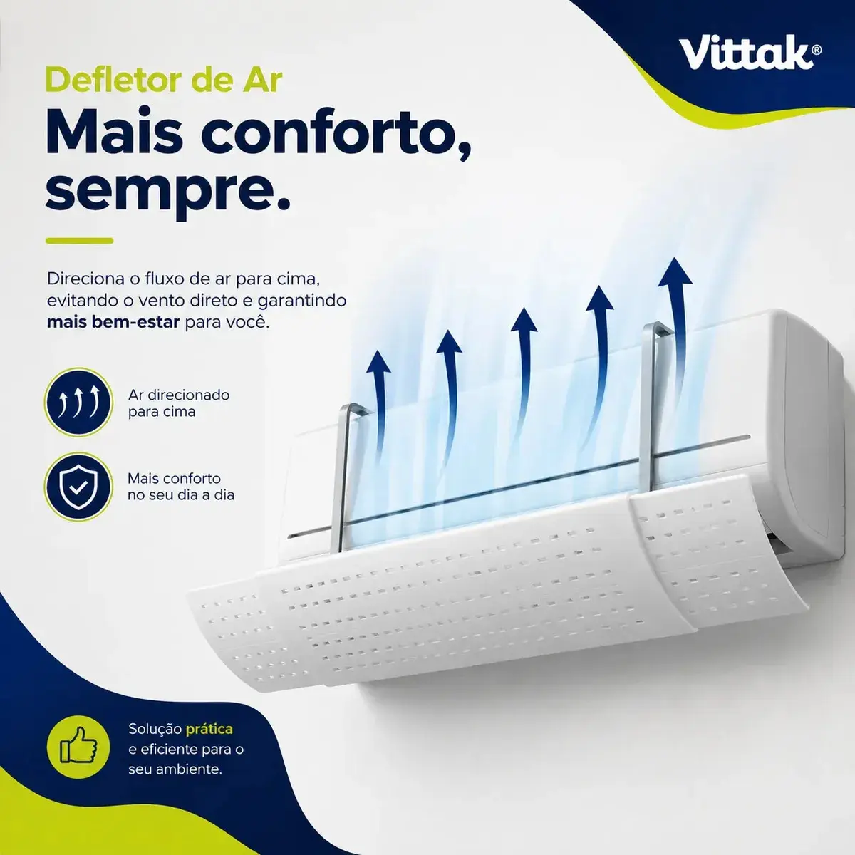 Vittak Defletor Ar Condicionado Split Universal 7 A 30mil Btus Ajustável 61 A 113cm thumbnail 4