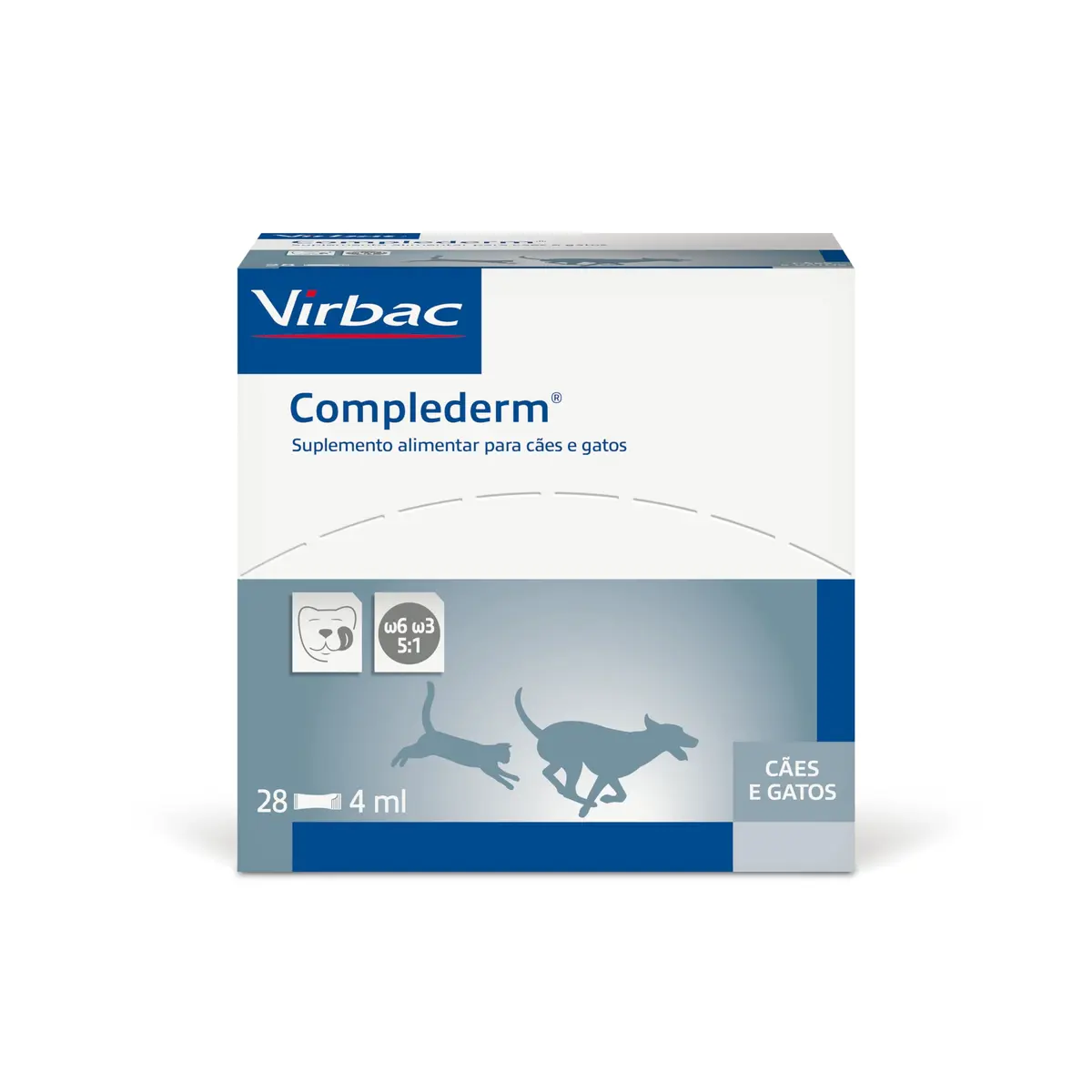 Virbac Complederm Suplemento Nutricional Líquido 4mL para Cães e Gatos | Suplemento alimentar - 1