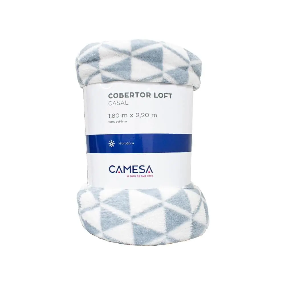 Cobertor Casal Manta Microfibra Antialérgico 1,8x2,2m Triângulos - Camesa
