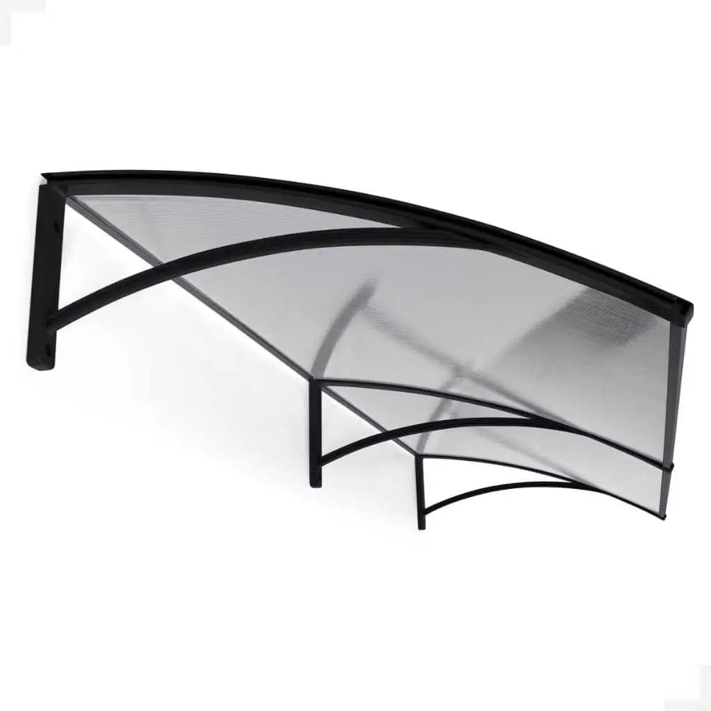 TOLDO POLICARBONATO 1,20Mx70Cm Portas e Janelas, Chuva e Sol 1,20M x 0,70M(PRETO COM TRANSLUCIDO) - 1