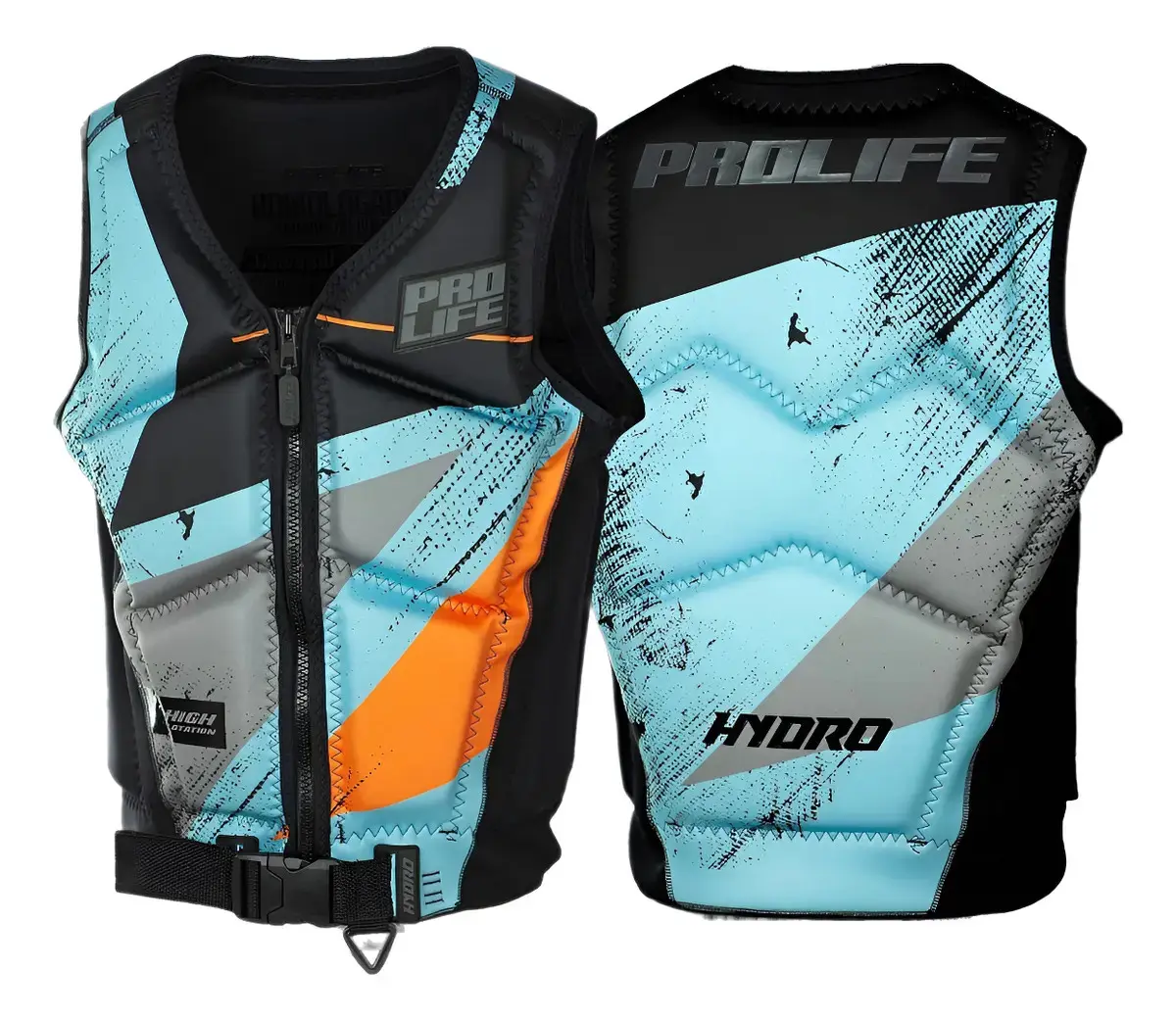 Colete Salva-vidas Prolife Hydro Neoprene Classe V Jet Ski Cor Atlantis Tamanho G2 - De 55 A 110kg