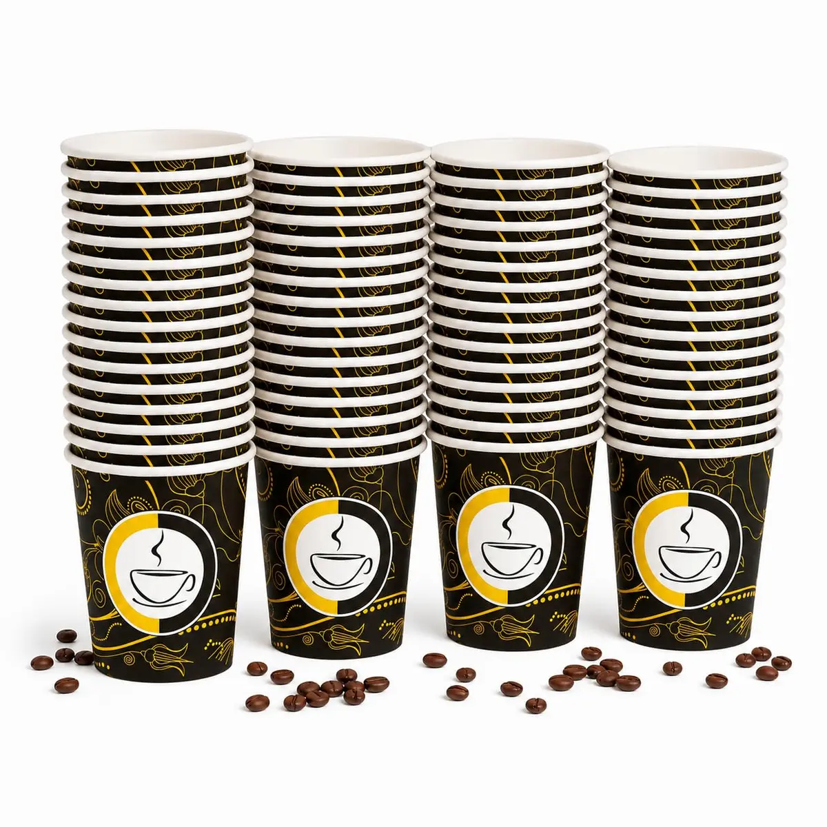 Copo de Papel 160ml Kraft Descartável Estampado para Café - 50 unidades | Ideal para Cafeterias, Escritórios e Eventos