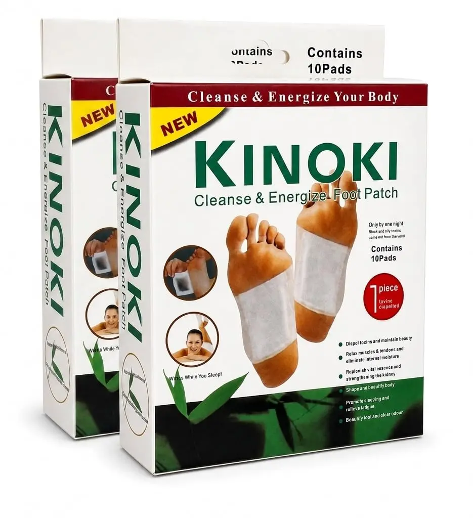 20 Unidades Adesivos Kinoki Detox Para os Pés | Revitalização, Bem-Estar Diário, Elimina Toxinas, Relaxamento – Uso Noturno, Fácil Aplicação, Alívio do Cansaço